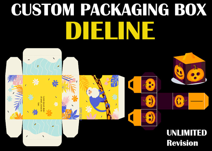 make packaging dieline design for box packaging design