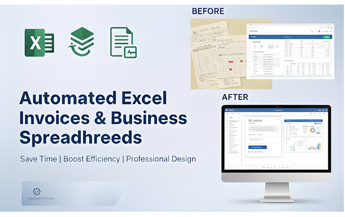 design an automated excel invoice and professional business spreadsheet