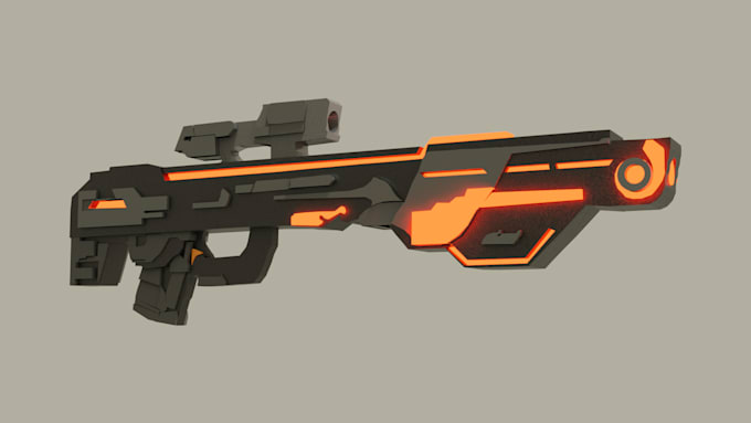 do 3d sci fi gun modeling