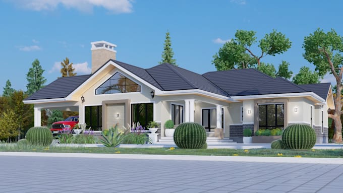 design modern 3d houses, interior and exterior plans, renders