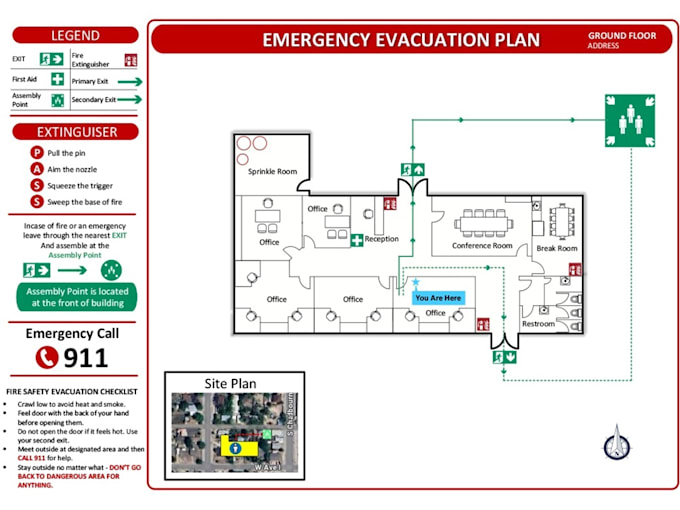 design emergency evacuation plan, exit plan, safety plan