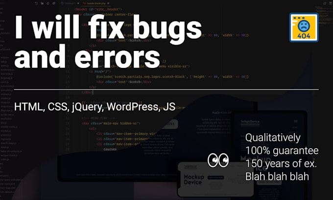 fix your HTML, CSS, jquery, wordpress issues