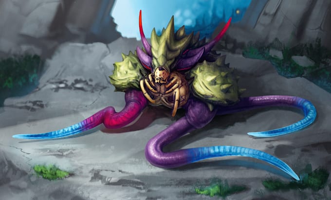 do creature concept art, character concept design or sketch