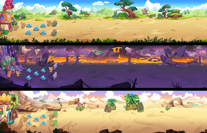 design 2d background and enviroment for your games