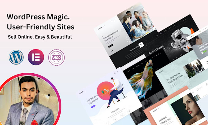 design a simple, interactive wordpress homepage