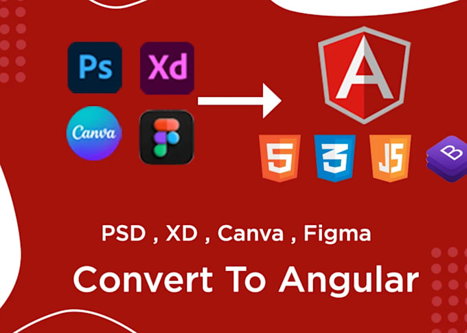 convert psd, figma, xd to angular website