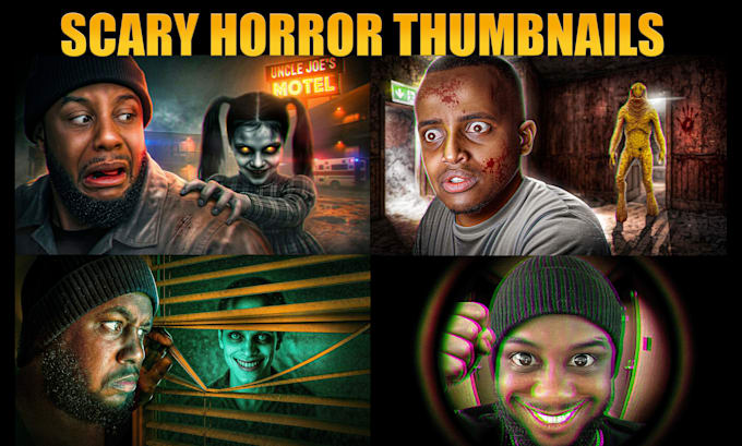 create professional horror gaming thumbnails for yourchannel