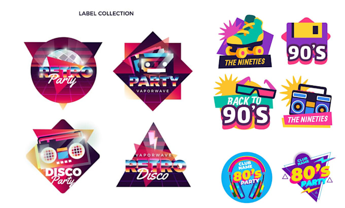 Make eye catching 80s 90s retro neon chrome logo by Shahmeeraliali | Fiverr