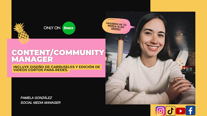 be your content creator, social media or community manager