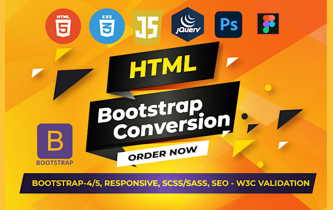 convert PSD to HTML, figma to HTML, xd to HTML CSS bootstrap responsive website
