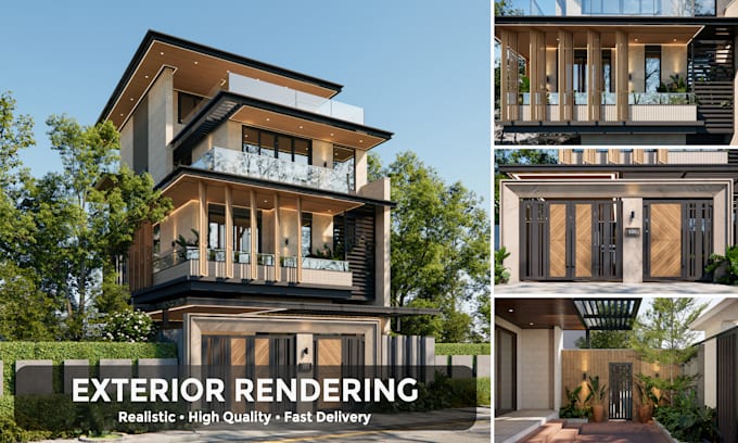 create a photorealistic 3d exterior for your house and villa