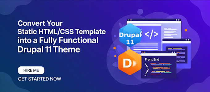 convert static HTML CSS template into a fully functional drupal 11 theme