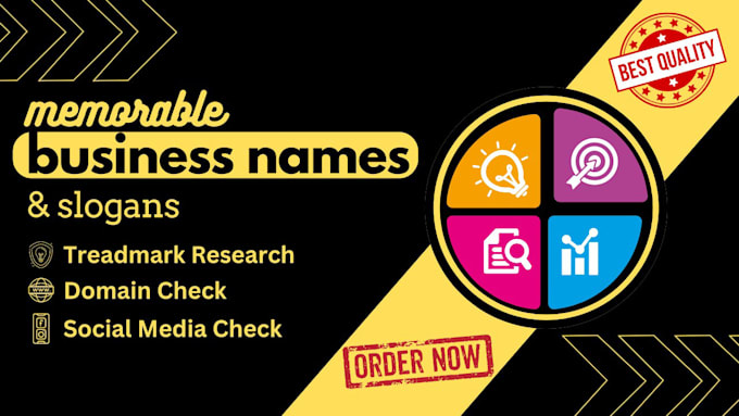 create catchy business name, brand name, product name and slogan