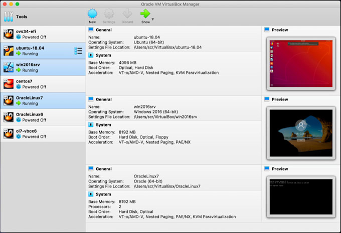 install windows, mac os, linux on virtualbox or vmware