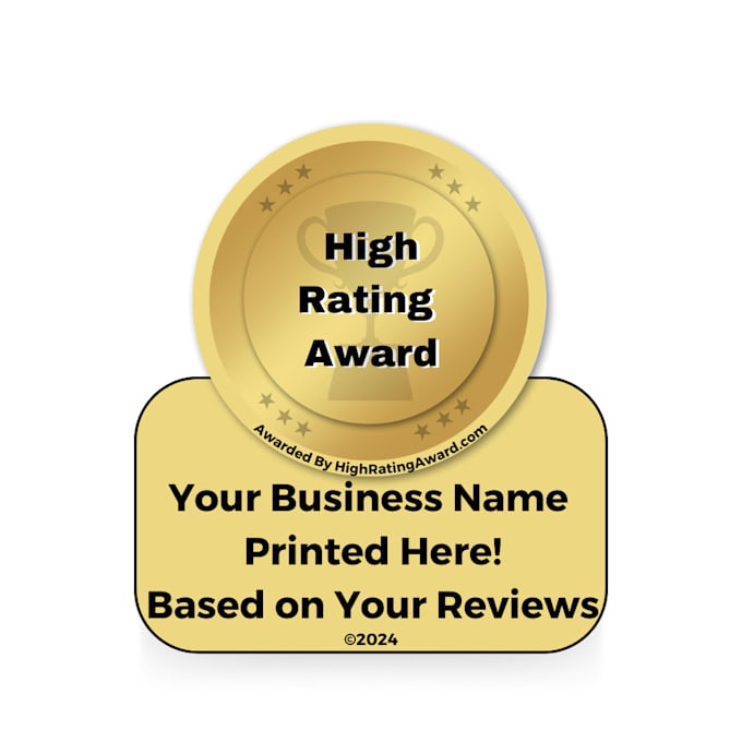 create a high rating award badge image for qualifying business and professionals