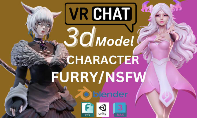 Custom vrchat avatar, vrchat avi, and vtuber, furry avatar, nsfw model ...