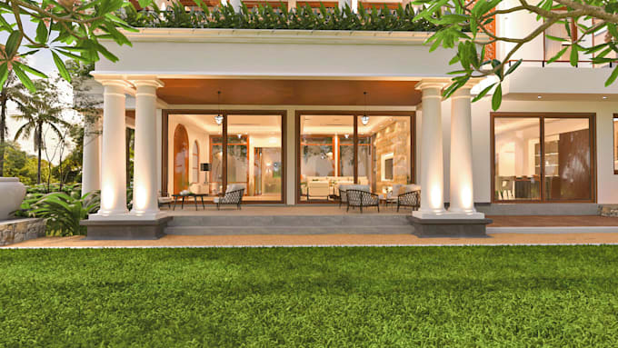 do realistic interior and exterior 3d rendering