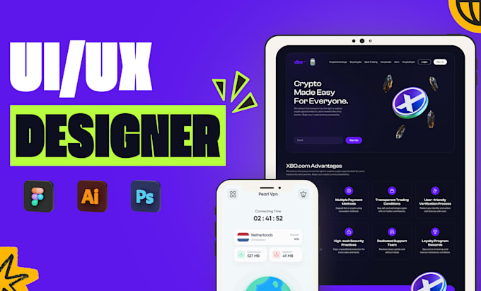 do UI UX design for mobile app in figma, website UI UX