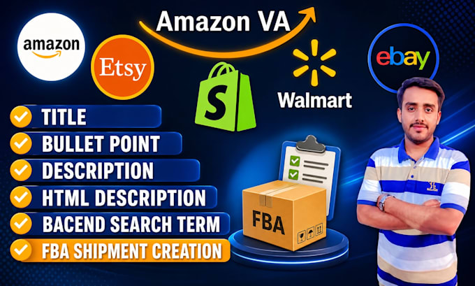 amazon fba etsy shopify walmart virtual assistant store management pro services