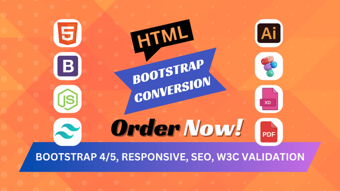 Convert figma to html, xd to html css, psd to html responsive bootstrap ... image.
