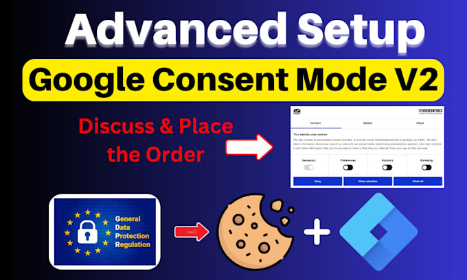 setup cookie consent mode v2, setup cookie banner in GTM, gdpr compliance