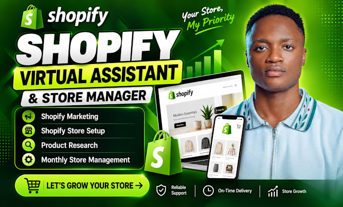be your shopify virtual assistant, shopify store manager and dropshipping expert