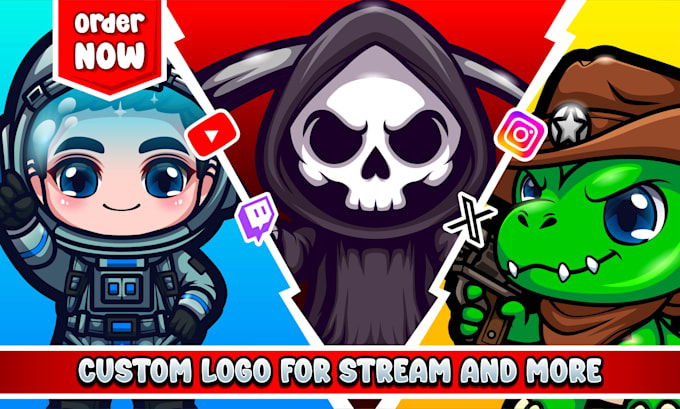 design esport logo, mascot in chibi, cute style
