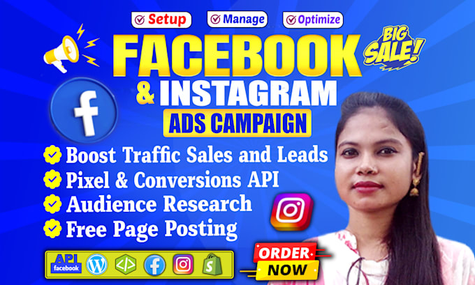Setup facebook ads campaign, instagram advertising, meta ads for sales