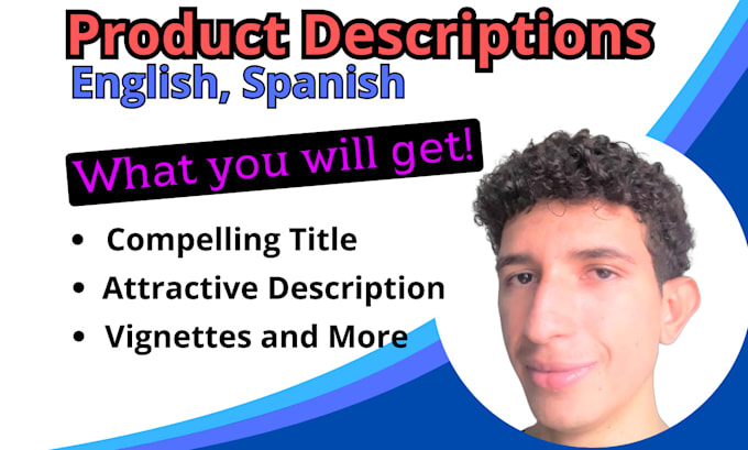write product descriptions in english and spanish