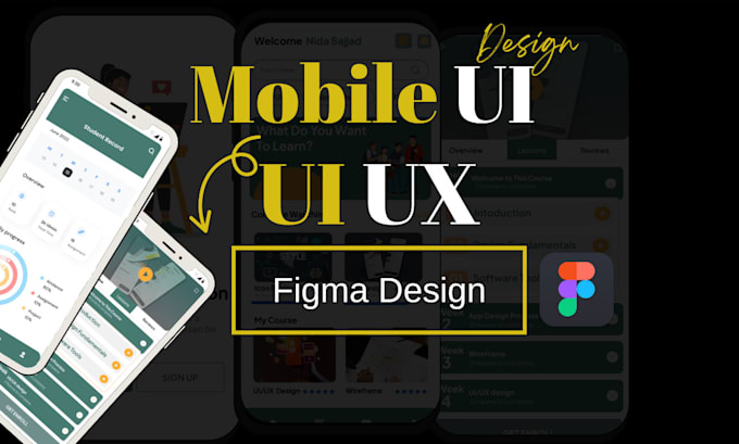 Do ui ux design, app ui design app ui mockup using figma by Nidasajjad ...