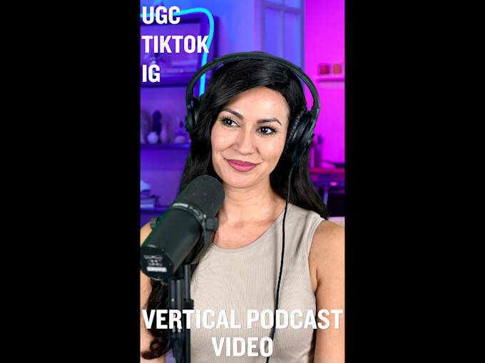 create a ugc podcast video ad in english or spanish