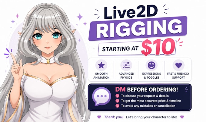 do professional live2d vtuber rigging cheap and fast