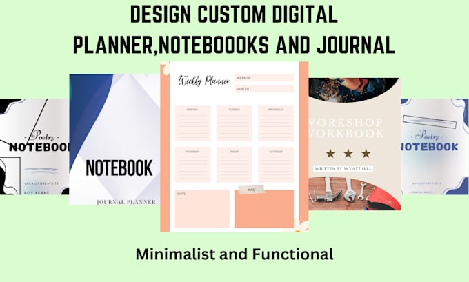 design hyperlink planner, journals, and logbook