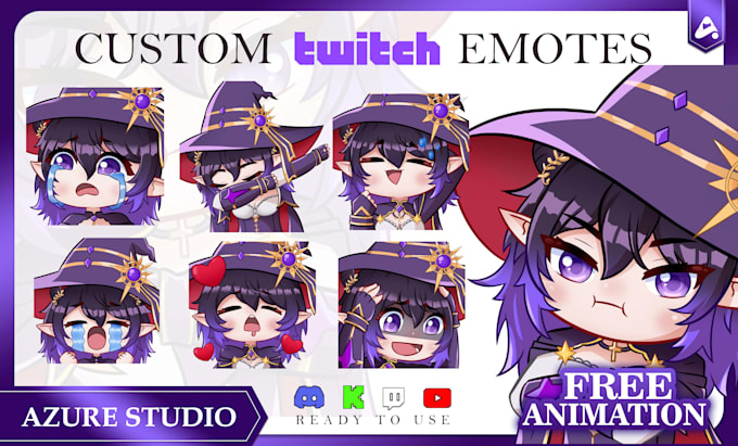 create anime style twitch emotes, animated emotes and sub badges
