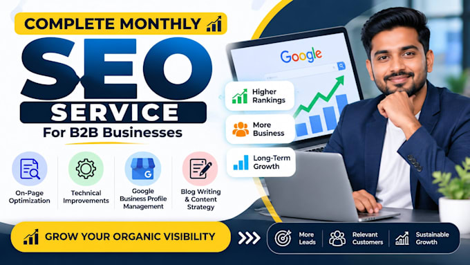 provide complete monthly SEO service for b2b businesses