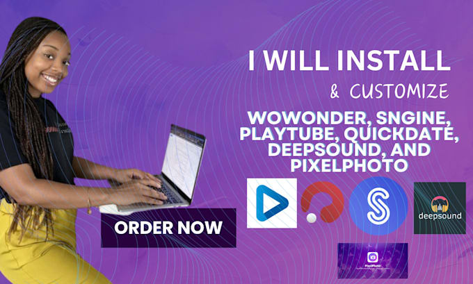 install customize wowonder, sngine, playtube, quickdate, deepsound, pixelphoto