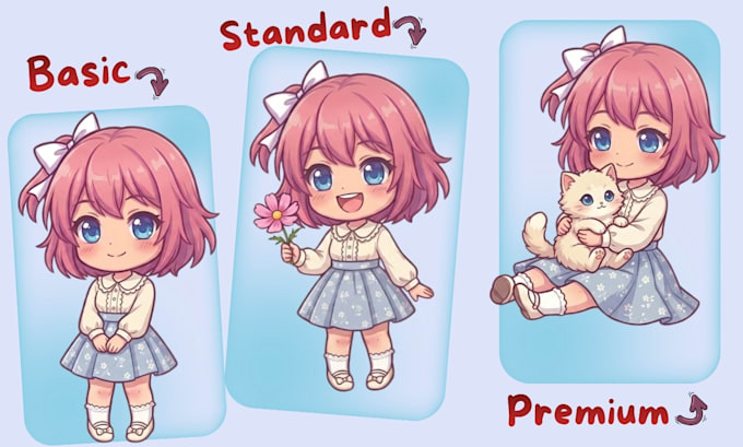 draw you a character in cute chibi style