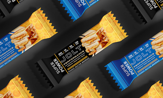 design protein bar and chocolate wrapper packaging