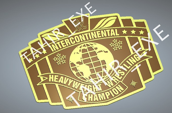 do cnc designs 2d 3d for champion belts in aspire and artcam