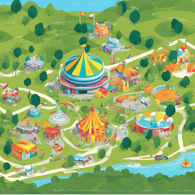 Do vector illustration of event, festival venue map design by Sloubbop ...