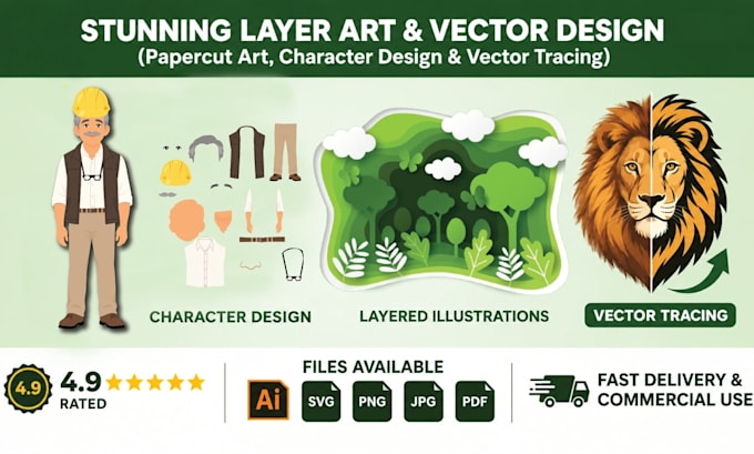 create stunning layer art and paper cut illustrations for your project