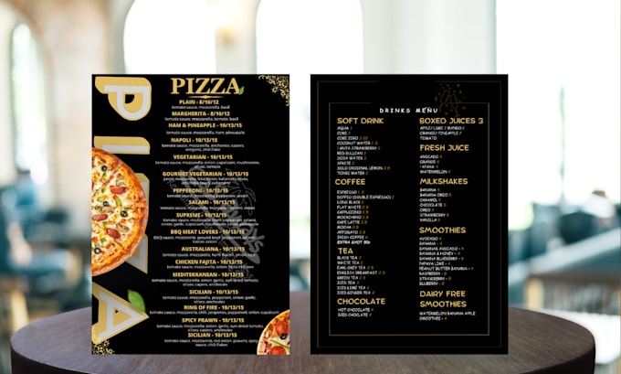 design modern and professional restaurant menu design