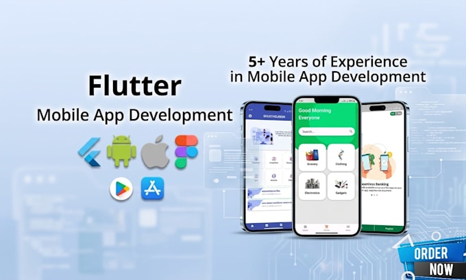 develop flutter mobile app for android and ios