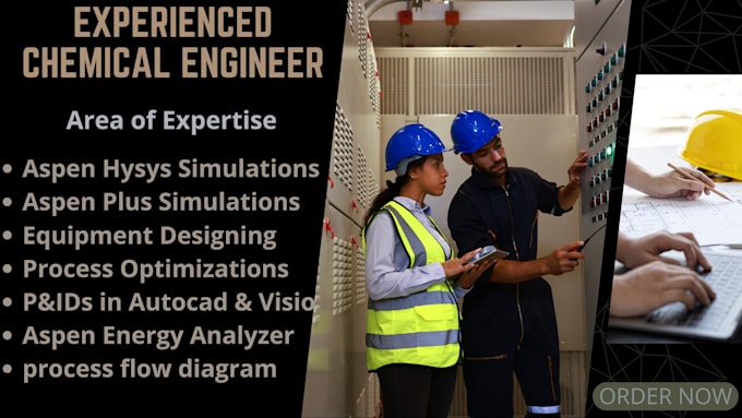 do aspen hysys, plus and pid tasks for chemical process engineering