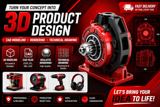 do 3d modeling, 2d technical drawings in solidworks, catia, fusion360, inventor