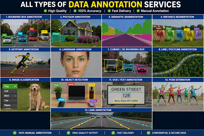 do image annotation, data labeling, bounding box, text tagging for ai models