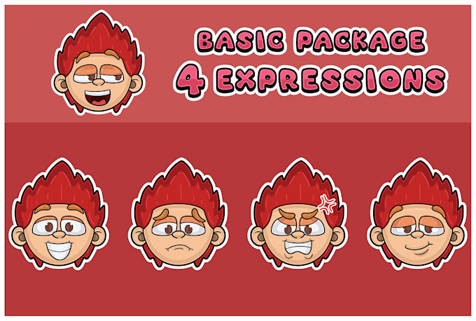 draw face expression cartoon set for your sticker