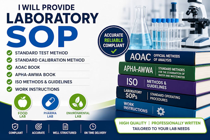 provide laboratory sop, work instruction, standard method