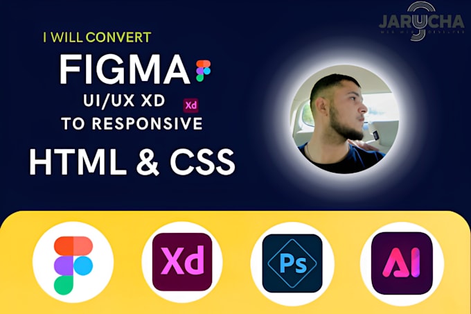 convert your figma, xd designs into responsive html css website