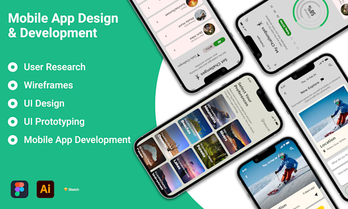 design modern mobile app UI UX for android and ios